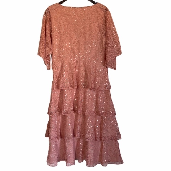 NWT TULAROSA Autumn Dress Lace Sequin Dusty Rose L - Picture 8 of 13